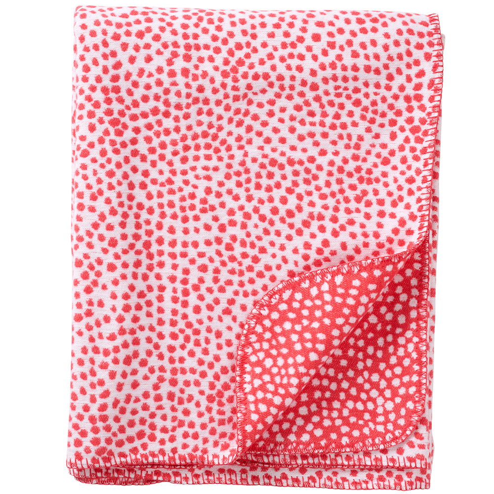 Seeds Coral Red 140x180cm Brushed Cotton Blanket