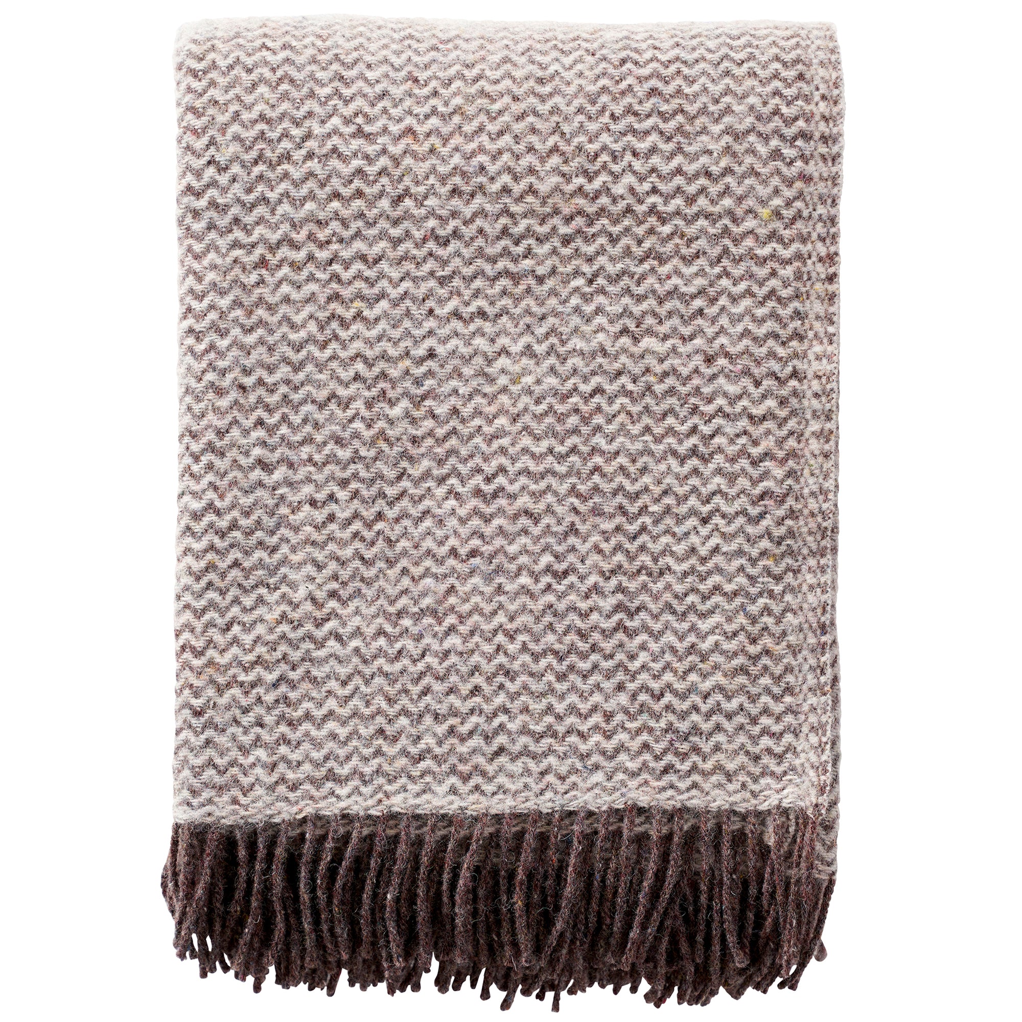 Wave Natural Brown 130x200cm Recycled Wool Throw