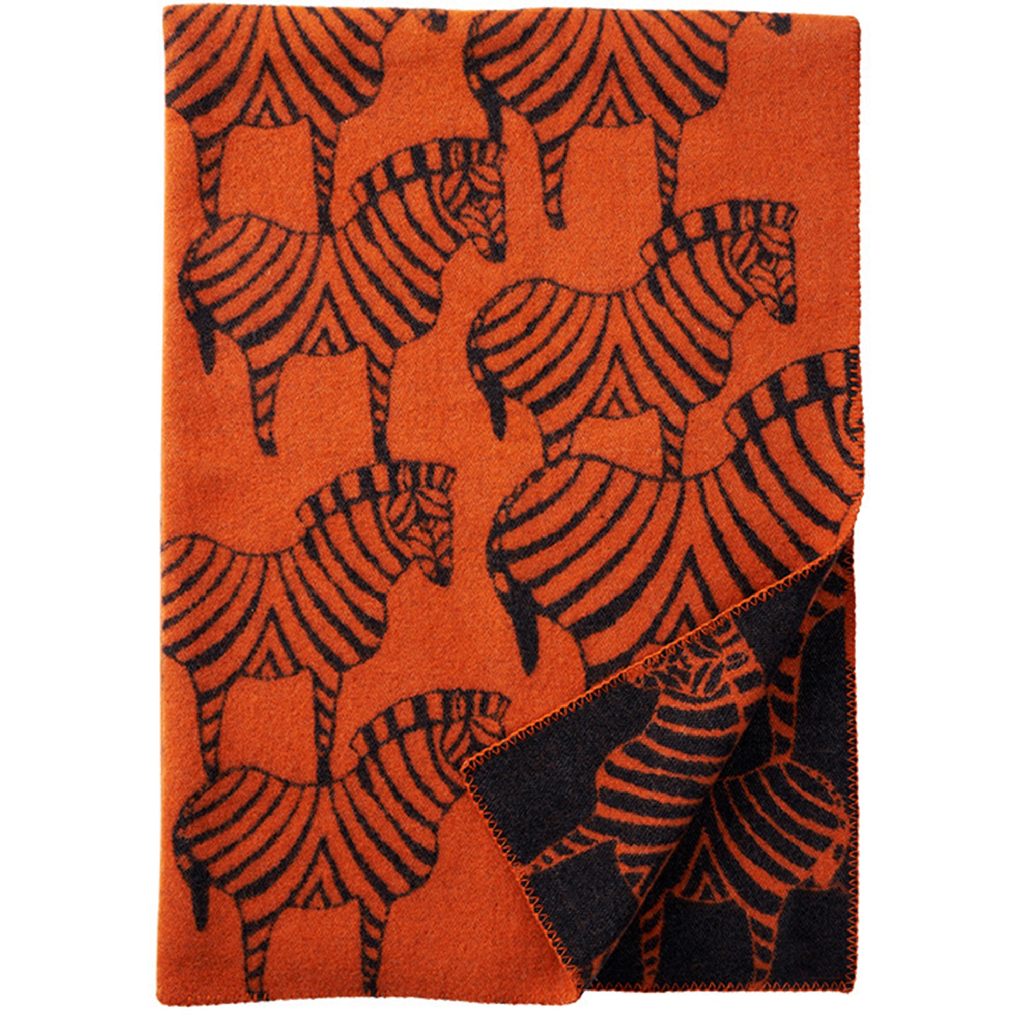 Zebra Orange 130x180cm Lambswool Blanket